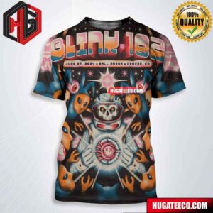 Official Poster Design For Blink-182 Show In Ball Arena Denver Co On June 27 2024 All Over Print Shirt