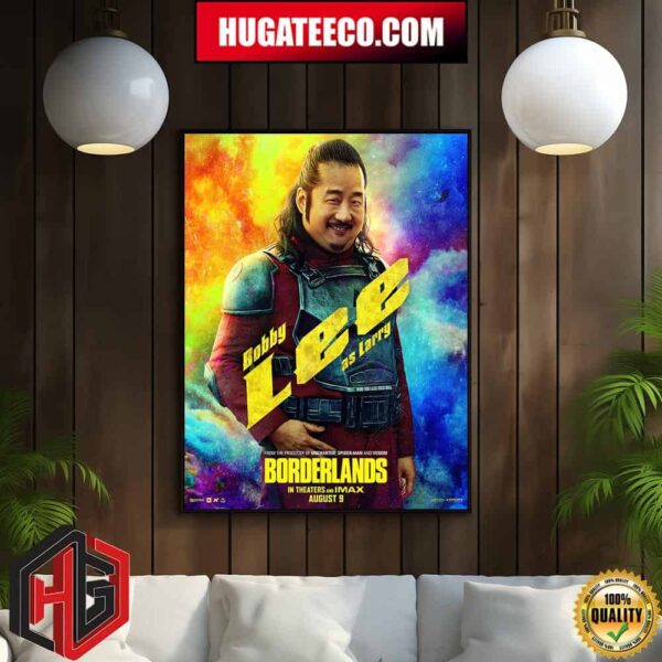 Official Poster For Borderlands Bobby Lee As Larry From The Producer Of Uncharted Spider-Man And Venom In Theaters And IMAX August 9 Home Decor Poster Canvas