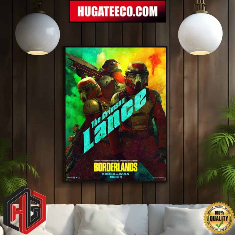 Official Poster For Borderlands Crimson Lance From The Producer Of Uncharted Spider-Man And Venom In Theaters And IMAX August 9 Home Decor Poster Canvas