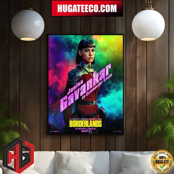 Official Poster For Borderlands Janina Gavankar As Commander Knoxx From The Producer Of Uncharted Spider-Man And Venom In Theaters And IMAX August 9 Home Decor Poster Canvas