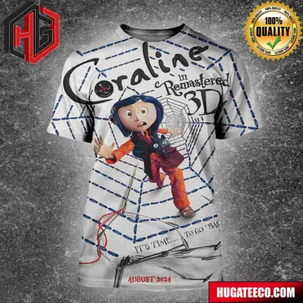 Official Poster For The 3d Remastered Edition Of Coraline In Theaters On August 15 All Over Print Shirt