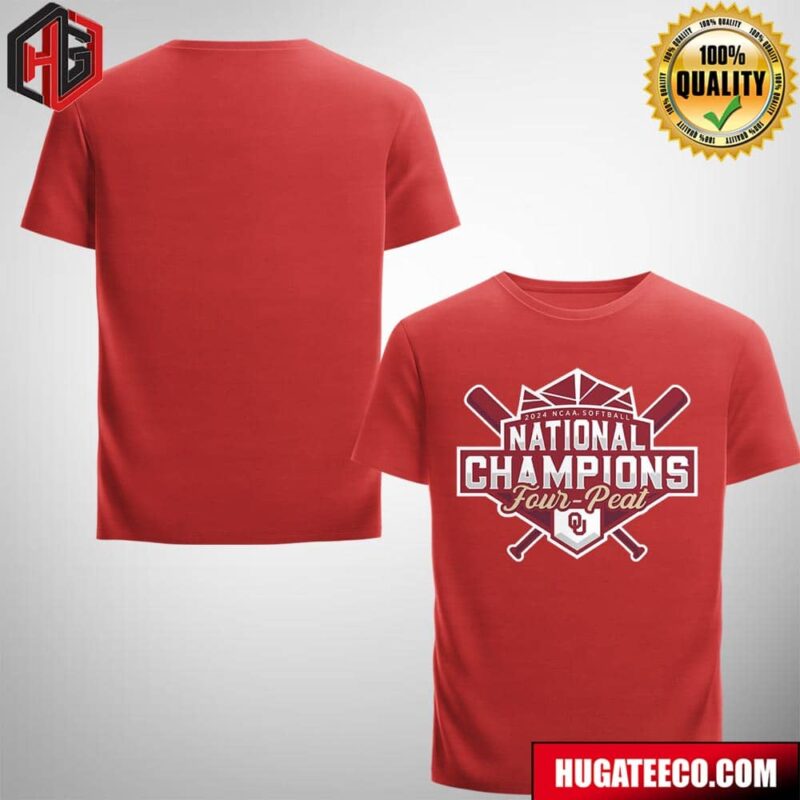 Oklahoma Sooners Four-Peat NCAA Softball Women’s College World Series Champions Official Logo T-Shirt