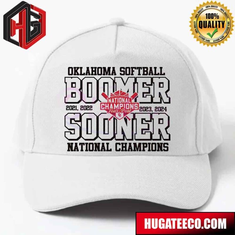 Oklahoma Sooners Softball Four Peat Boomer Sooner National Champions Hat-Cap