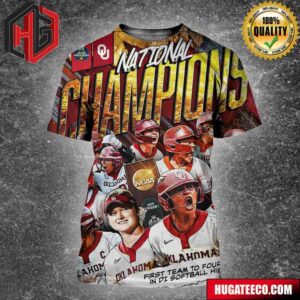 Oklahoma Sooners Women’s Softball Defeats Texas To Sweep The Championship Finals And Become The First Team In NCAA Softball History To Win Four Consecutive National Championships All Over Print Shirt