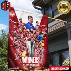Olympiacos Fc Uefa Europa Conference League Winners Garden House Flag