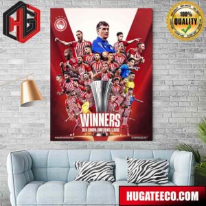 Olympiacos FC UEFA Europa Conference League Winners Home Decor Poster Canvas