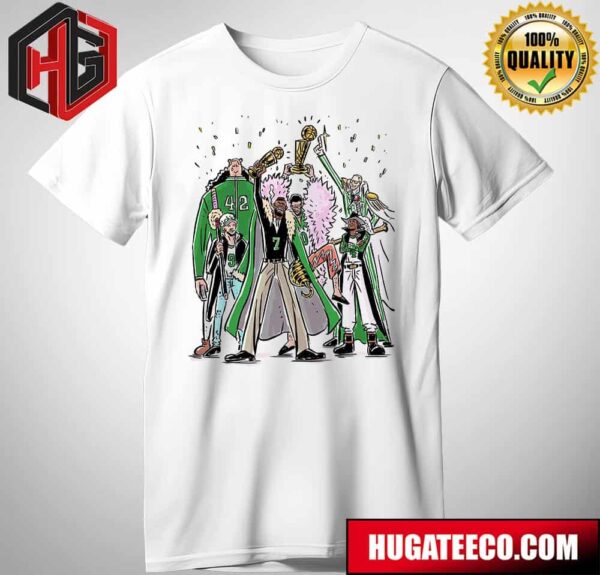 One Piece X Boston Celtics Win NBA Champioship T-Shirt