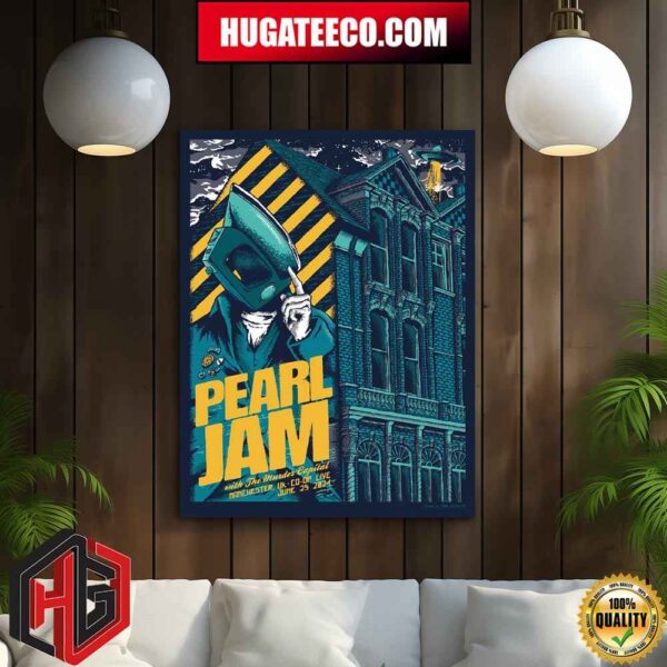 Pearl Jam With The Murder Capital Dark Matter World Tour 2024 Event Poster In Manchester UK CO-OP Live On June 25 2024 Home Decor Poster Canvas