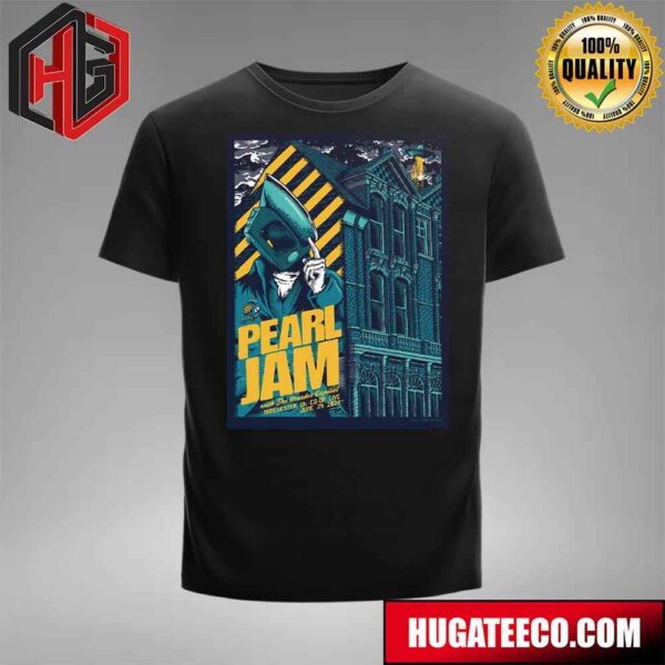 Pearl Jam With The Murder Capital Dark Matter World Tour 2024 Event Poster In Manchester UK CO-OP Live On June 25 2024 T-Shirt