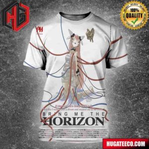 Poster Bring Me The Horizon EU Festival Tour 2024 Invoking Youtopia Scheduie List Date All Over Print Shirt