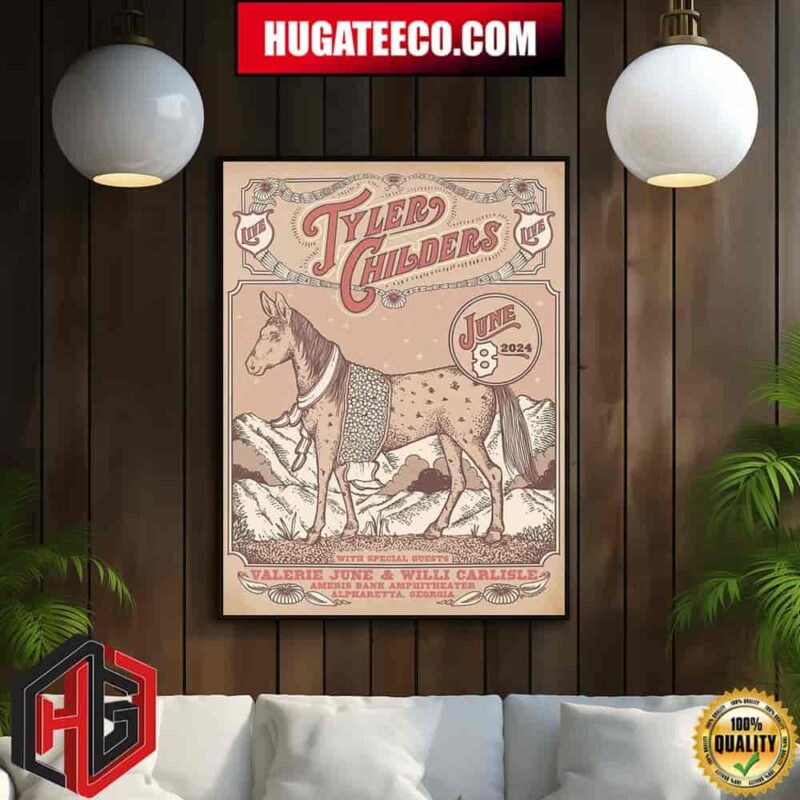 Poster For Tyler Childers With Special Guest June 8 2024 In Alpharetta Ga Home Decor Poster Canvas