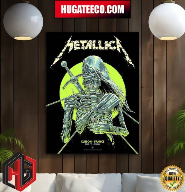 Poster Of Metallica At The Hellfest Open Air Festival Event Held At Clisson France June 29 2024 M72 Hellfest Poster Canvas