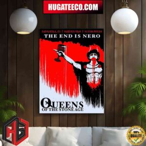 Queens Of The Stone Age The End Is Nero Tour Fuengirola Es Marenostrum Vi Xxiii Mmxxiv Home Decor Poster Canvas