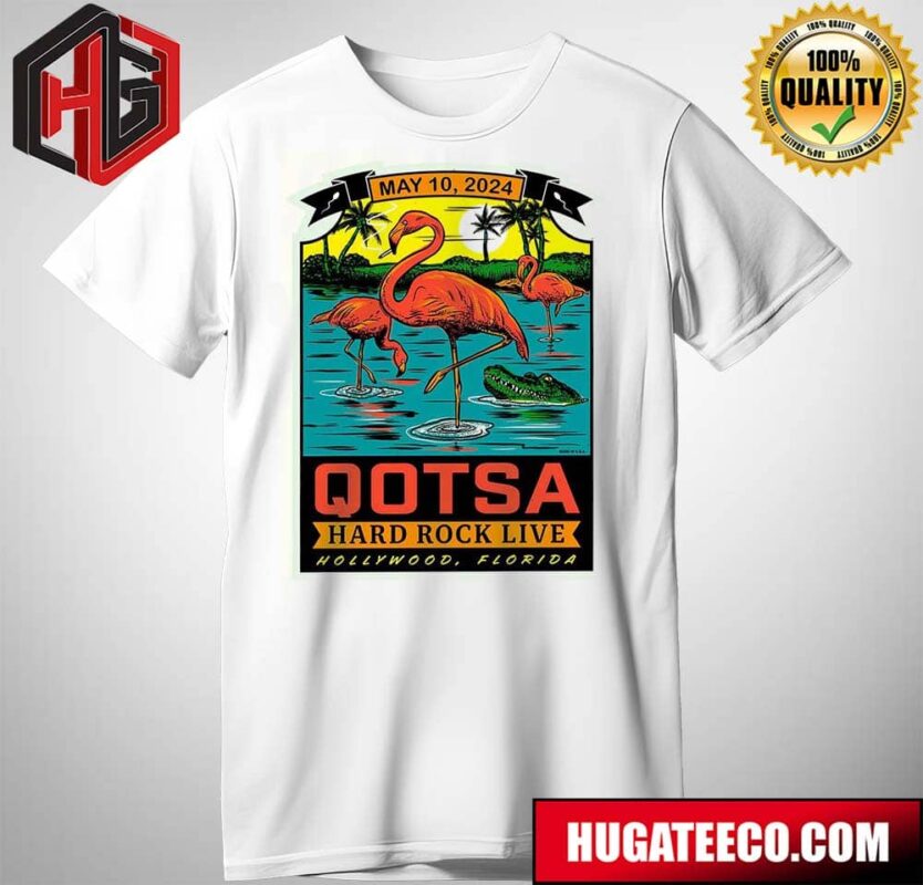 Queens Of The Stone Age Poster Commemorating The Hard Rock Live Show In Hollywood Florida On May 24th 2024 Memorial T-Shirt