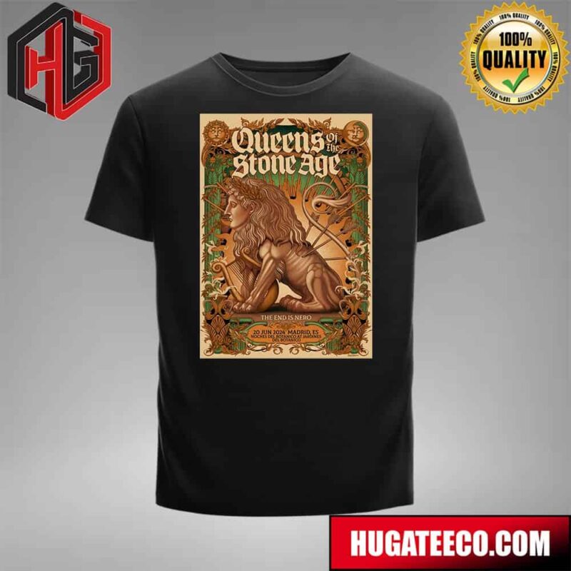 Queens Of The Stone Age The End Is Nero On 20 June 2024 Madrid ES Noches Del Botanico At Jardines Del Botanico T-Shirt
