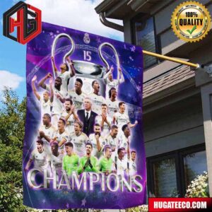 Real Madrid CF Are UEFA Champions Leagues 15th Of Europe Champions UEFA League Garden House Flag