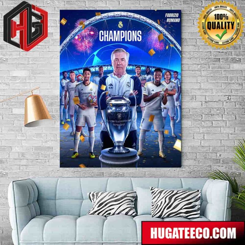 Real Madrid Win The Champions League Again 15th Champions League Title For Real Madrid Legendary Home Decor Poster Canvas