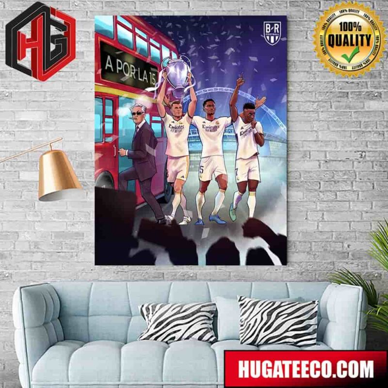 Real Madrid Win Their 15th Champions League Home Decor Poster Canvas