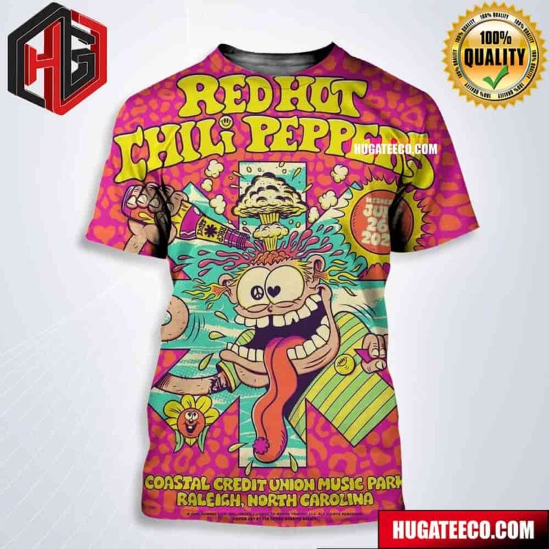 Red Hot Chili Peppers Concert On Wednesday June 26th 2024 Coastal Credit Union Music Park Raleigh North Carolina All Over Print Shirt