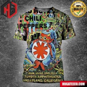 Red Hot Chili Peppers Concert Poster For Sun June 2nd 2024 In Wheatland California