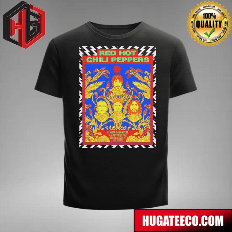Red Hot Chili Peppers Concert Poster For West Palm Beach Fl On June 18 2024 Unisex T-Shirt