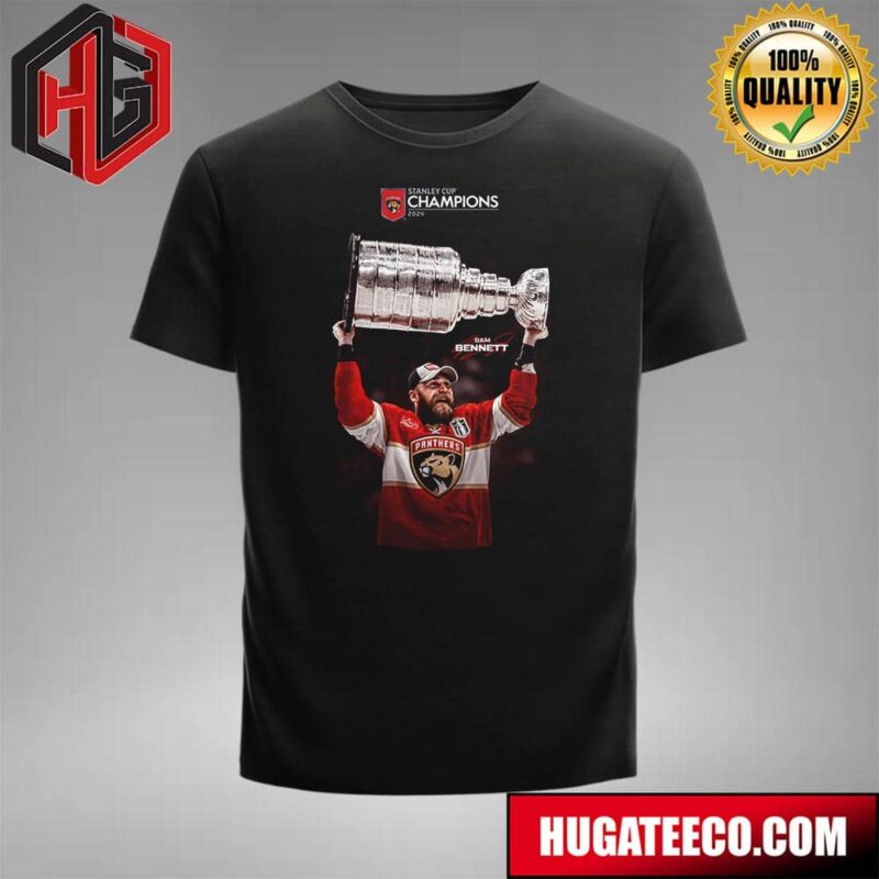 Sam Bennet And His Signature 2024 Stanley Cup Champion Florida Panthers T-Shirt