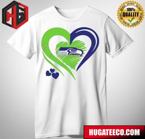 Seattle Seahawks Heart Logo NFL Team Unisex T-Shirt