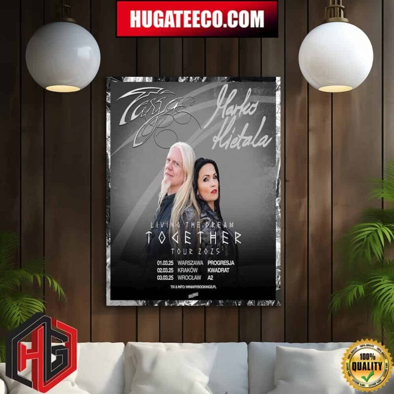 Tarja Turunen Concerts With Marko Hietala In Poland As Part The Living The Dream Together Tour 2025 Schedule List Date Home Decor Poster Canvas