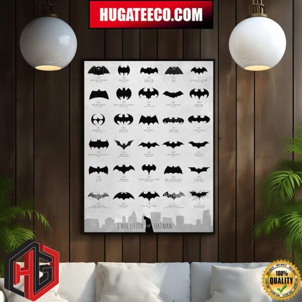 The Evolution Of The Batman Logo Home Decor Poster Canvas