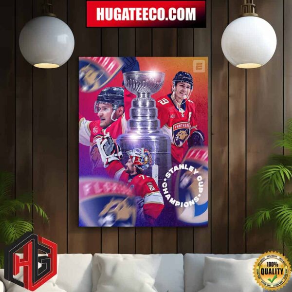 The Florida Panthers Win The NHL Stanley Cup 2024 For The First Time In Franchise History Home Decor Poster Canvas