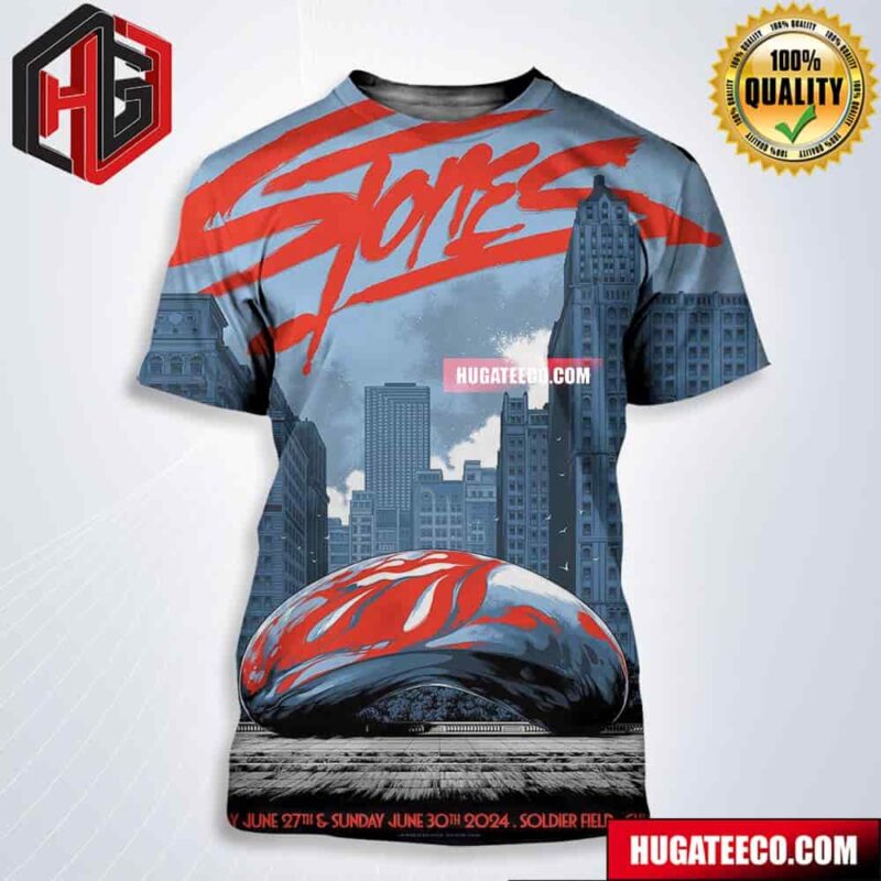 The Rolling Stones Hackney Diamonds Tour Two Shows On Thursday June 27th And Sunday June 30th 2024 At Soldier Field Chicago Il All Over Print Shirt