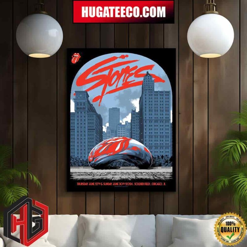 The Rolling Stones Hackney Diamonds Tour Two Shows On Thursday June 27th And Sunday June 30th 2024 At Soldier Field Chicago IL Home Decor Poster Canvas