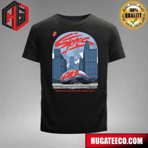 The Rolling Stones Hackney Diamonds Tour Two Shows On Thursday June 27th And Sunday June 30th 2024 At Soldier Field Chicago IL T-Shirt