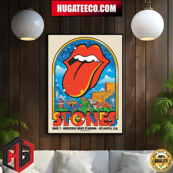 The Rolling Stones Show On June 7 At Mercedes Benz Stadium Atlanta GA Home Decor Poster Canvas