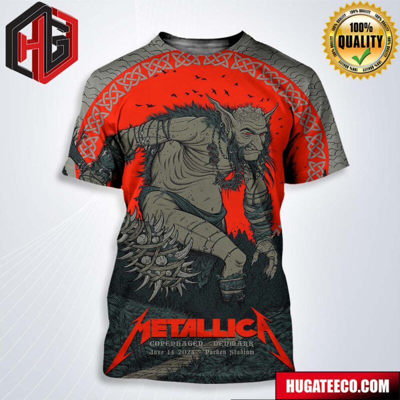 Tonight In M72 Copenhagen Parken Stadium No Repeat Weekend In Denmark June 14 2024 Metallica Killer World Tour Pop-Up Merchandise Store 3D T-Shirt