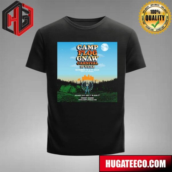 Tyler the Creator Presents Camp Flog Gnaw Carnival 10 Year November 16 And 17 2024 T-Shirt