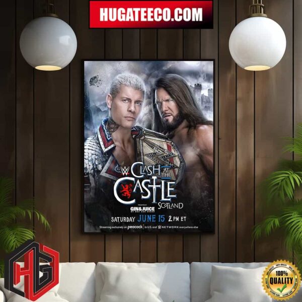 Undisputed WWE Champion Cody Rhodes Will Go Head-To-Head Against Ajstyles In An I Quit Match At WWE Clash At The Castle Streams Live June 15 Home Decor Poster Canvas Home Decor Poster Canvas