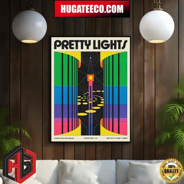VIP Poster And Merch For Pretty Lights Two Nights May 31 And June 1 2024 At Hampton Coliseum Hampton VA Home Decor Poster Canvas