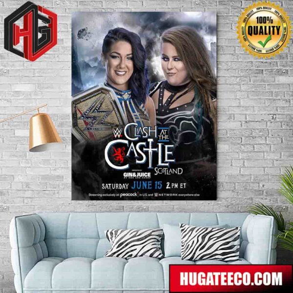 WWE Clash At The Castle Bayley Vs Kim Piper Benson WWE Women’s Championship June 15 Home Decor Poster Canvas