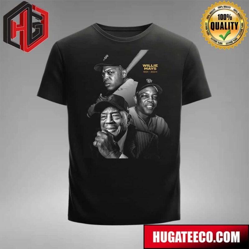Willie Forever 24 SFGiants Rest In Peace Baseball Hall Of Famer Willie Mays 1931-2024 Unisex T-Shirt