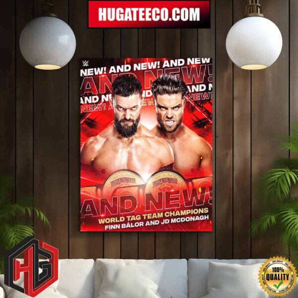World Tag Team Champions Finn Balor And Jd Mcdonagh Champions WWE Home Decor Poster Canvas