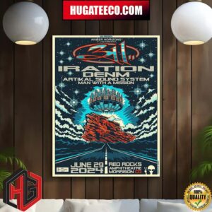 311 Band Show On June 28 2024 With Iration Denm Artikal Sound System And Man With A Mission At Red Rocks Park And Amphitheatre Poster Canvas