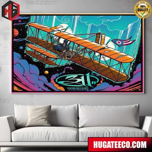 311 Three Eleven Band Merch Poster At The Rose Music Center At The Heichts On July 24 2024 In Huber Heichts Oh Home Decor Poster Canvas