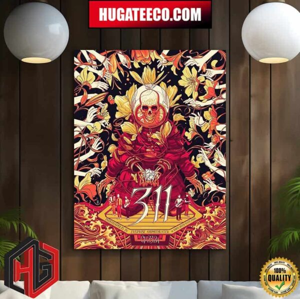 311 Three Eleven Band Merch Poster In Indianapolis In Everwise Amphitheater At White River State Park On 07 23 2024 Home Decor Poster Canvas