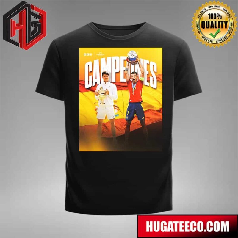 A Day For Spain Congratulations Carlos Alcaraz And The Spain Team Becoming Euro Champions-Wimbledon And The 2024 Gentlemen’s Singles Champion T-Shirt