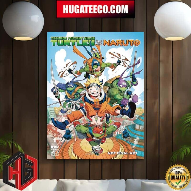 A Teenage Mutant Ninja Turtles X Naruto Comic Will Release In October Cover Art By Jorge Jimenez Poster Canvas