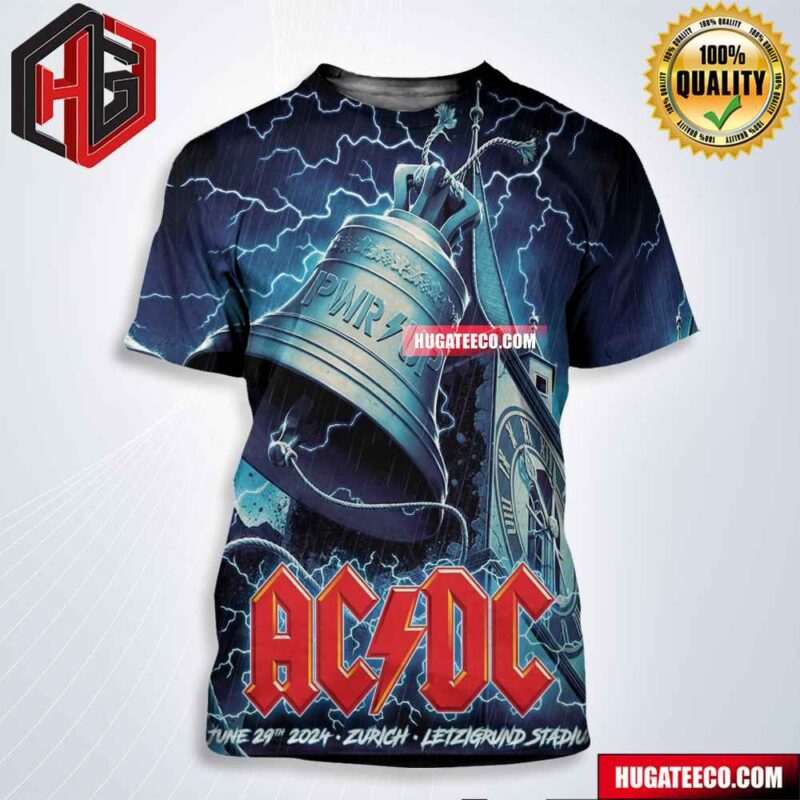 ACDC PWR Up Tour 2024 On June 29th Zurch Letzigrund Stadium Merch All Over Print Shirt