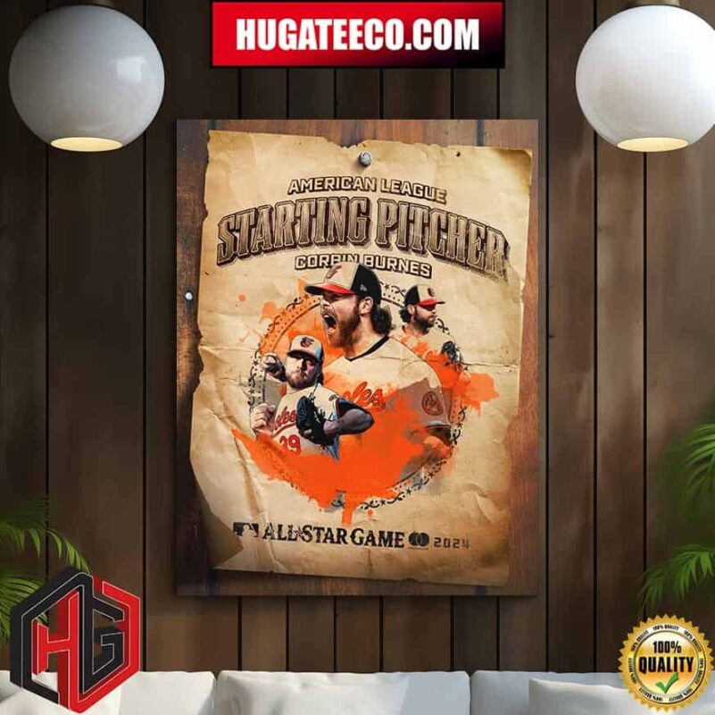 American League Starting Pitcher Baltimore Orioles Corbin Burnes MLB All Star Game 2024 Home Decor Poster Canvas