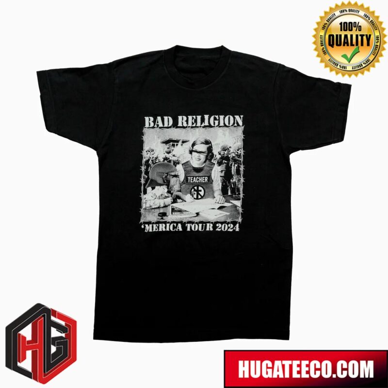 Bad Religion Merica Tour 2024 Teaching In Usa Tour Two Sides Merchandise T-Shirt