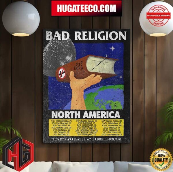 Bad Religion North America Tour 2024 Schedule List Date Poster Canvas